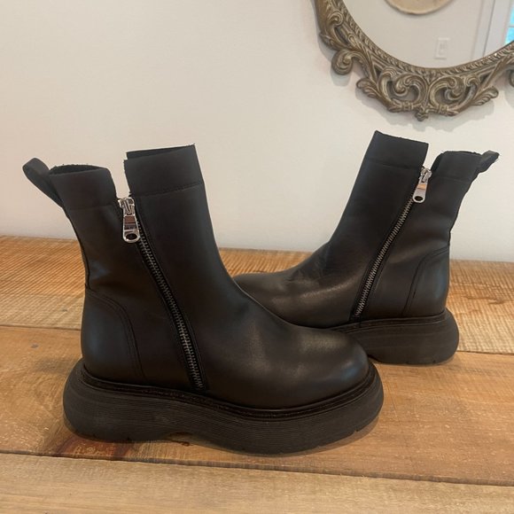 FREE PEOPLE Mara Zip Moto Boots Black size 8.5 NWOB $298 - Picture 15 of 15